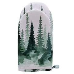 Tree Watercolor Painting Pine Forest Microwave Oven Glove by Hannah976