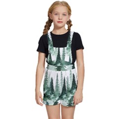 Tree Watercolor Painting Pine Forest Kids  Short Overalls by Hannah976