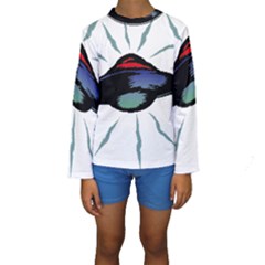 Alien Unidentified Flying Object Ufo Kids  Long Sleeve Swimwear by Sarkoni