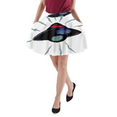 Alien Unidentified Flying Object Ufo A-line Pocket Skirt by Sarkoni