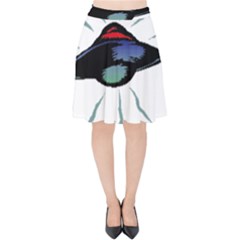 Alien Unidentified Flying Object Ufo Velvet High Waist Skirt by Sarkoni