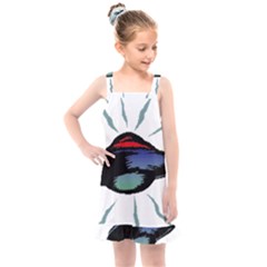 Alien Unidentified Flying Object Ufo Kids  Overall Dress by Sarkoni