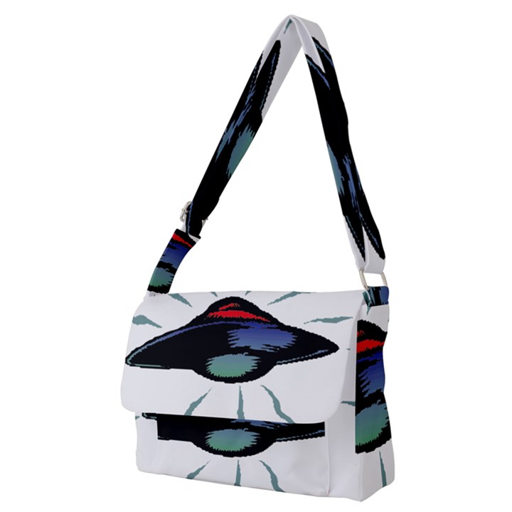 Alien Unidentified Flying Object Ufo Full Print Messenger Bag (M)