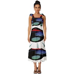 Alien Unidentified Flying Object Ufo Tie-strap Tiered Midi Chiffon Dress