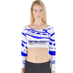 Unidentified Flying Object Ufo Alien We Are Coming Long Sleeve Crop Top by Sarkoni