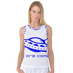 Unidentified Flying Object Ufo Alien We Are Coming Women s Basketball Tank Top by Sarkoni