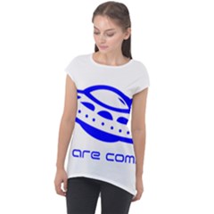 Unidentified Flying Object Ufo Alien We Are Coming Cap Sleeve High Low Top by Sarkoni