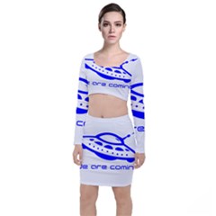 Unidentified Flying Object Ufo Alien We Are Coming Top And Skirt Sets by Sarkoni