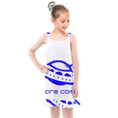 Unidentified Flying Object Ufo Alien We Are Coming Kids  Overall Dress by Sarkoni