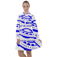 Unidentified Flying Object Ufo Alien We Are Coming All Frills Chiffon Dress by Sarkoni