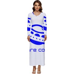 Unidentified Flying Object Ufo Alien We Are Coming Long Sleeve Longline Maxi Dress by Sarkoni