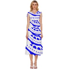 Unidentified Flying Object Ufo Alien We Are Coming V-neck Drawstring Shoulder Sleeveless Maxi Dress by Sarkoni