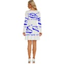 Unidentified Flying Object Ufo Alien We Are Coming Long Sleeve Wide Neck Velvet Dress View4