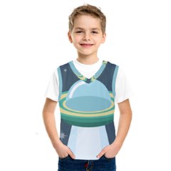 Illustration Ufo Alien  Unidentified Flying Object Kids  Basketball Tank Top by Sarkoni