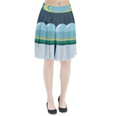 Illustration Ufo Alien  Unidentified Flying Object Pleated Skirt by Sarkoni