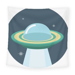 Illustration Ufo Alien  Unidentified Flying Object Square Tapestry (large) by Sarkoni