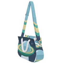 Illustration Ufo Alien  Unidentified Flying Object Rope Handles Shoulder Strap Bag by Sarkoni