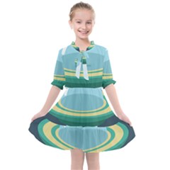 Illustration Ufo Alien  Unidentified Flying Object Kids  All Frills Chiffon Dress by Sarkoni