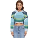 Illustration Ufo Alien  Unidentified Flying Object Women s Lightweight Cropped Hoodie View1