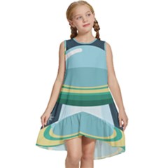 Illustration Ufo Alien  Unidentified Flying Object Kids  Frill Swing Dress by Sarkoni