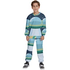 Illustration Ufo Alien  Unidentified Flying Object Kids  Sweatshirt Set by Sarkoni