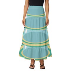 Illustration Ufo Alien  Unidentified Flying Object Tiered Ruffle Maxi Skirt by Sarkoni