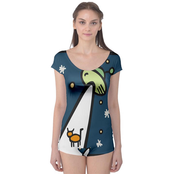 Ufo Alien Unidentified Flying Object Boyleg Leotard 