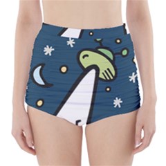 Ufo Alien Unidentified Flying Object High-waisted Bikini Bottoms by Sarkoni