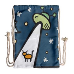 Ufo Alien Unidentified Flying Object Drawstring Bag (large) by Sarkoni