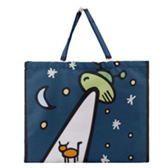 Ufo Alien Unidentified Flying Object Zipper Large Tote Bag by Sarkoni