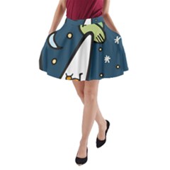 Ufo Alien Unidentified Flying Object A-line Pocket Skirt by Sarkoni