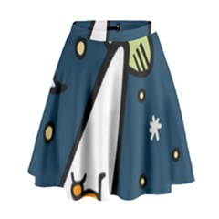 Ufo Alien Unidentified Flying Object High Waist Skirt by Sarkoni