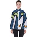 Ufo Alien Unidentified Flying Object Women s High Neck Windbreaker View1