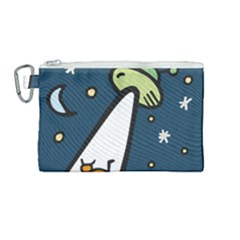 Ufo Alien Unidentified Flying Object Canvas Cosmetic Bag (medium) by Sarkoni