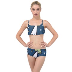 Ufo Alien Unidentified Flying Object Layered Top Bikini Set by Sarkoni