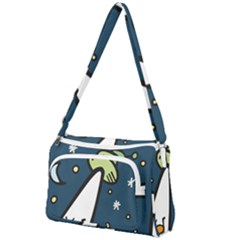 Ufo Alien Unidentified Flying Object Front Pocket Crossbody Bag by Sarkoni