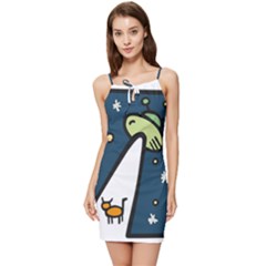 Ufo Alien Unidentified Flying Object Summer Tie Front Dress by Sarkoni