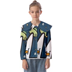 Ufo Alien Unidentified Flying Object Kids  Peter Pan Collar Blouse by Sarkoni