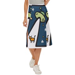 Ufo Alien Unidentified Flying Object Midi Panel Skirt by Sarkoni