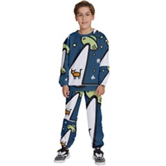 Ufo Alien Unidentified Flying Object Kids  Sweatshirt Set by Sarkoni