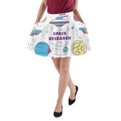 Unidentified Flying Object Ufo Space Outer A-line Pocket Skirt by Sarkoni