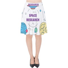 Unidentified Flying Object Ufo Space Outer Velvet High Waist Skirt by Sarkoni