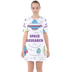 Unidentified Flying Object Ufo Space Outer Sixties Short Sleeve Mini Dress by Sarkoni