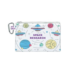 Unidentified Flying Object Ufo Space Outer Canvas Cosmetic Bag (small) by Sarkoni