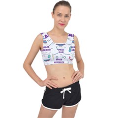 Unidentified Flying Object Ufo Space Outer V-back Sports Bra by Sarkoni