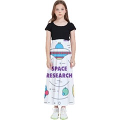 Unidentified Flying Object Ufo Space Outer Kids  Flared Maxi Skirt by Sarkoni