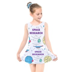 Unidentified Flying Object Ufo Space Outer Kids  Skater Dress Swimsuit by Sarkoni