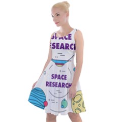 Unidentified Flying Object Ufo Space Outer Knee Length Skater Dress by Sarkoni