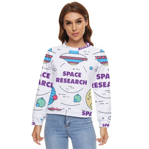 Unidentified Flying Object Ufo Space Outer Women s Long Sleeve Raglan T-shirt by Sarkoni