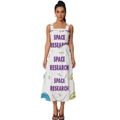 Unidentified Flying Object Ufo Space Outer Square Neckline Tiered Midi Dress